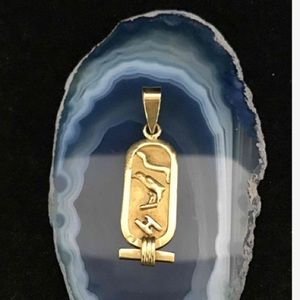 Preloved Solid 14K Gold Egyptian Cartouche Pendant 2.05g